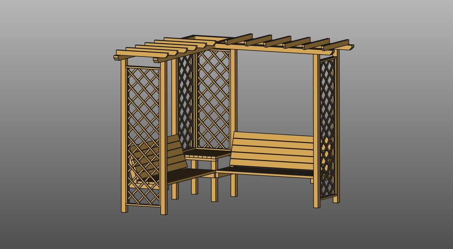 ławka pergola narożnikowa