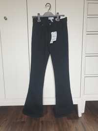 Spodnie jeansowe dzwony czarne Zara 34
