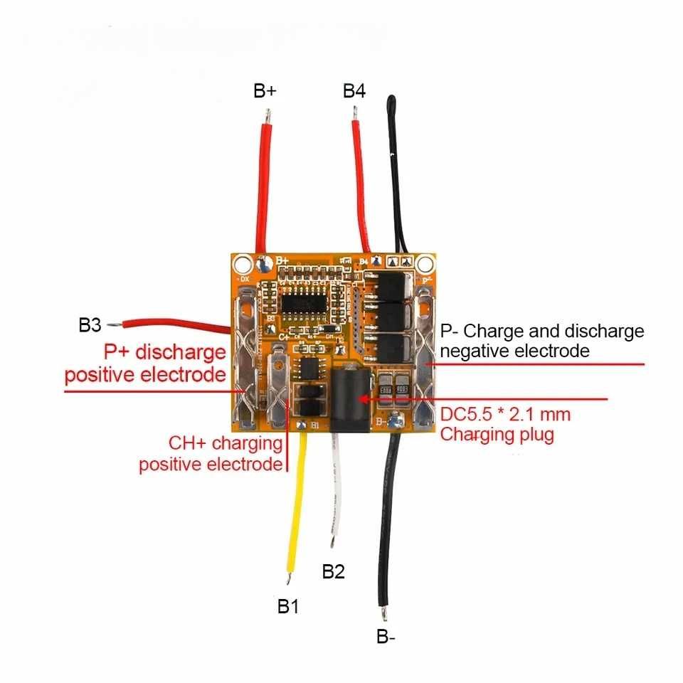 Плата bms 5S 18-21 Вольт для ремонта аккумуляторов Makita