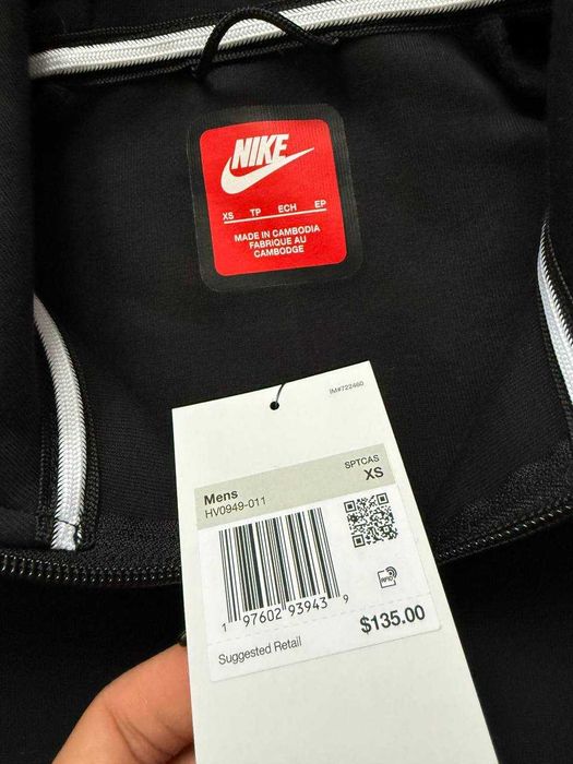 ОРИГІНАЛ! Кофта Nike Tech Fleece Fz Wr Black/Grey XS S | HV0949-011