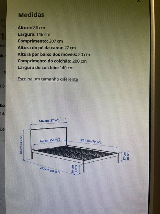 Estrutura cama, branco IKEA