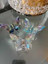 Zestaw 3 motylkowe spinki do włosów imitacja kryształu holograficznego