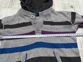 sweter kaptur paski 122 - 128