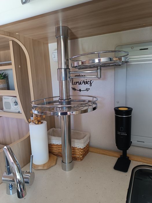 Fruteira inox para autocaravana, 66cm de altura.