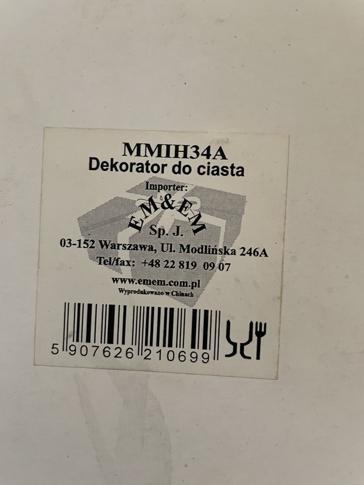 Najprostrzy dekorator do ciasta tortów kremów babeczek ciasteczek