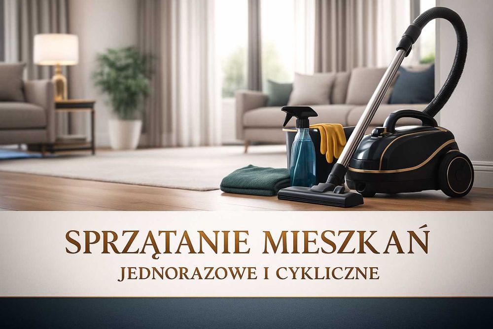SPRZĄTANIE MIESZKAŃ - cykliczne oraz jednorazowe (gruntowne)