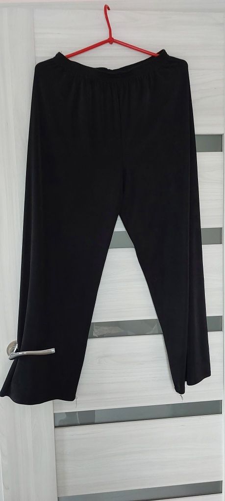 Czarne spodnie szerokie nogawki letnie xl przewiewne vintage