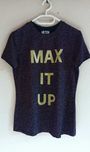 T-shirt  granatowy z metaliczną nitką Max&Co M