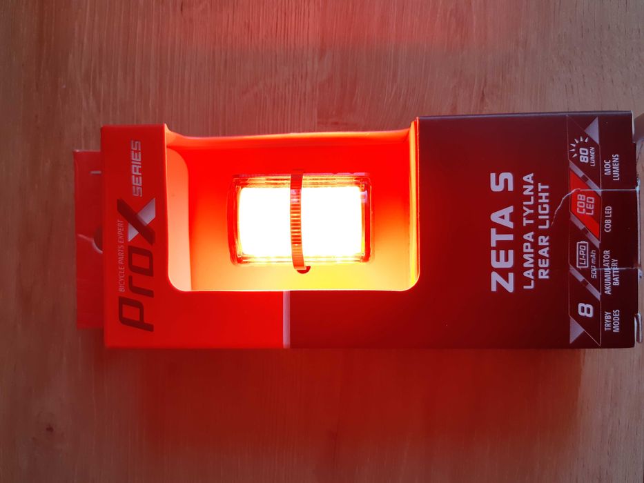 Lampka rowerowa tylna PROX Zeta S 80lm USB NOWA