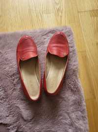 Buty damskie czerwone Badura mokasyny
