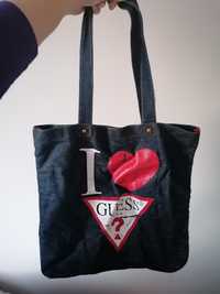 Guess torebka jeansowa shopping bag