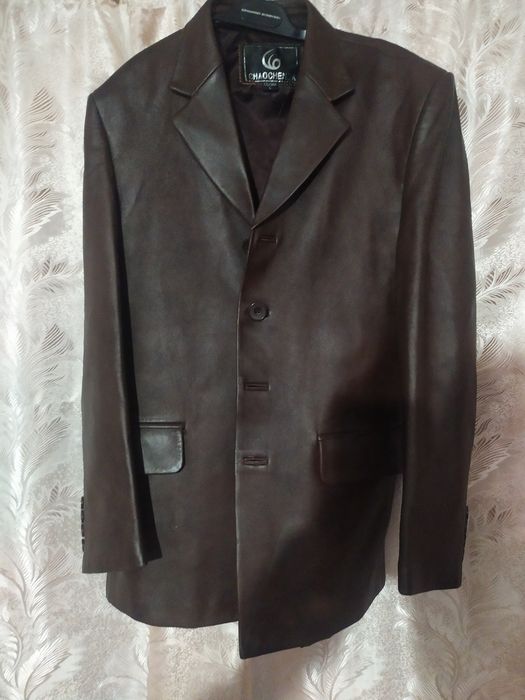 Кожаный чоловічий піджак