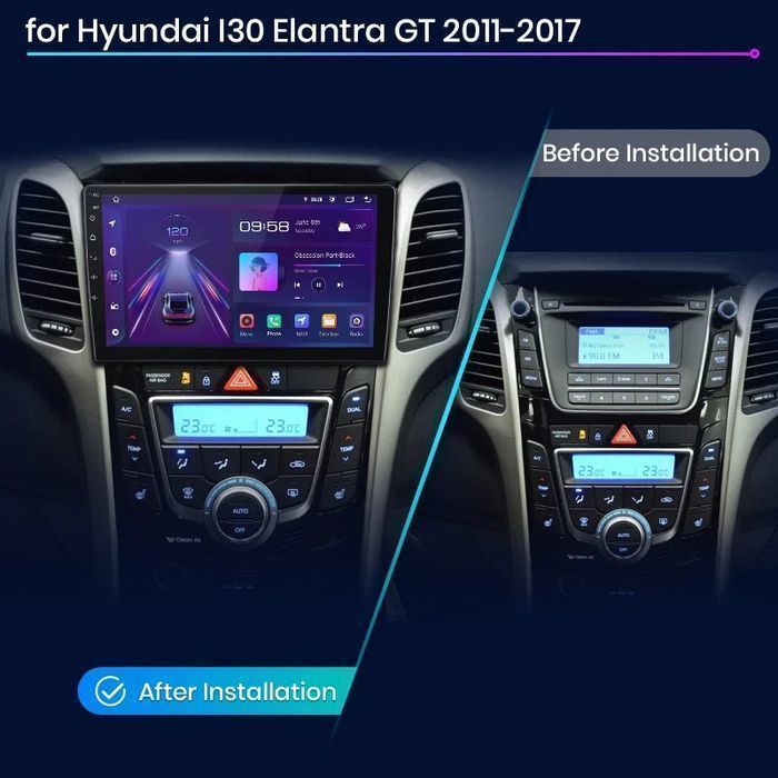 Radio Android 2 Plus do Hyundai i30 Elantra GT 2011 - 2017, 8GB 256GB