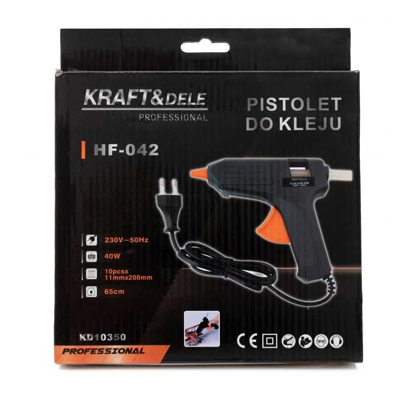 PISTOLET do KLEJU na GORĄCO 40W + 20 wkładów pałeczek 11mm KD10350