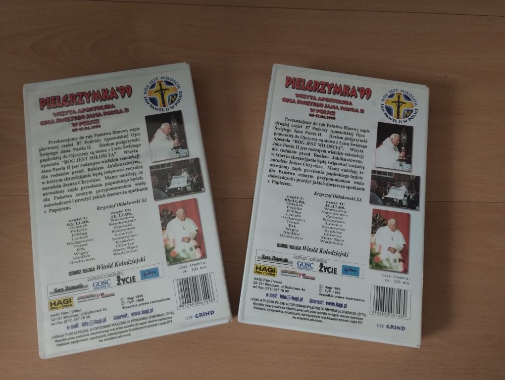 2 Kasety VHS, Pielgrzymka 1999, Jan Paweł II.