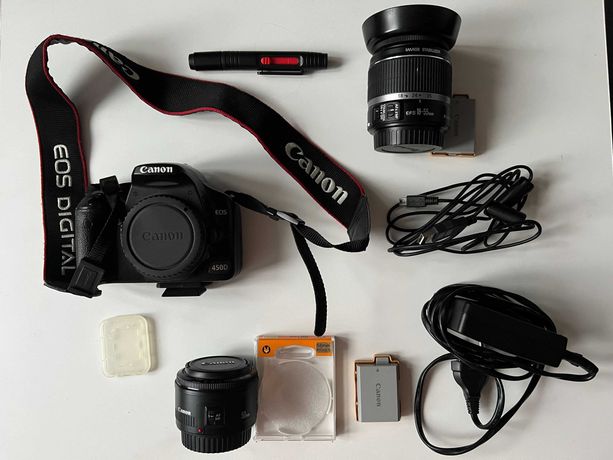 Zestaw fotograficzny Canon EOS 450D + torba + obiektywy