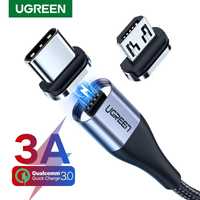 Магнитный кабель Ugreen TypeC ,MicroUsb + подарок