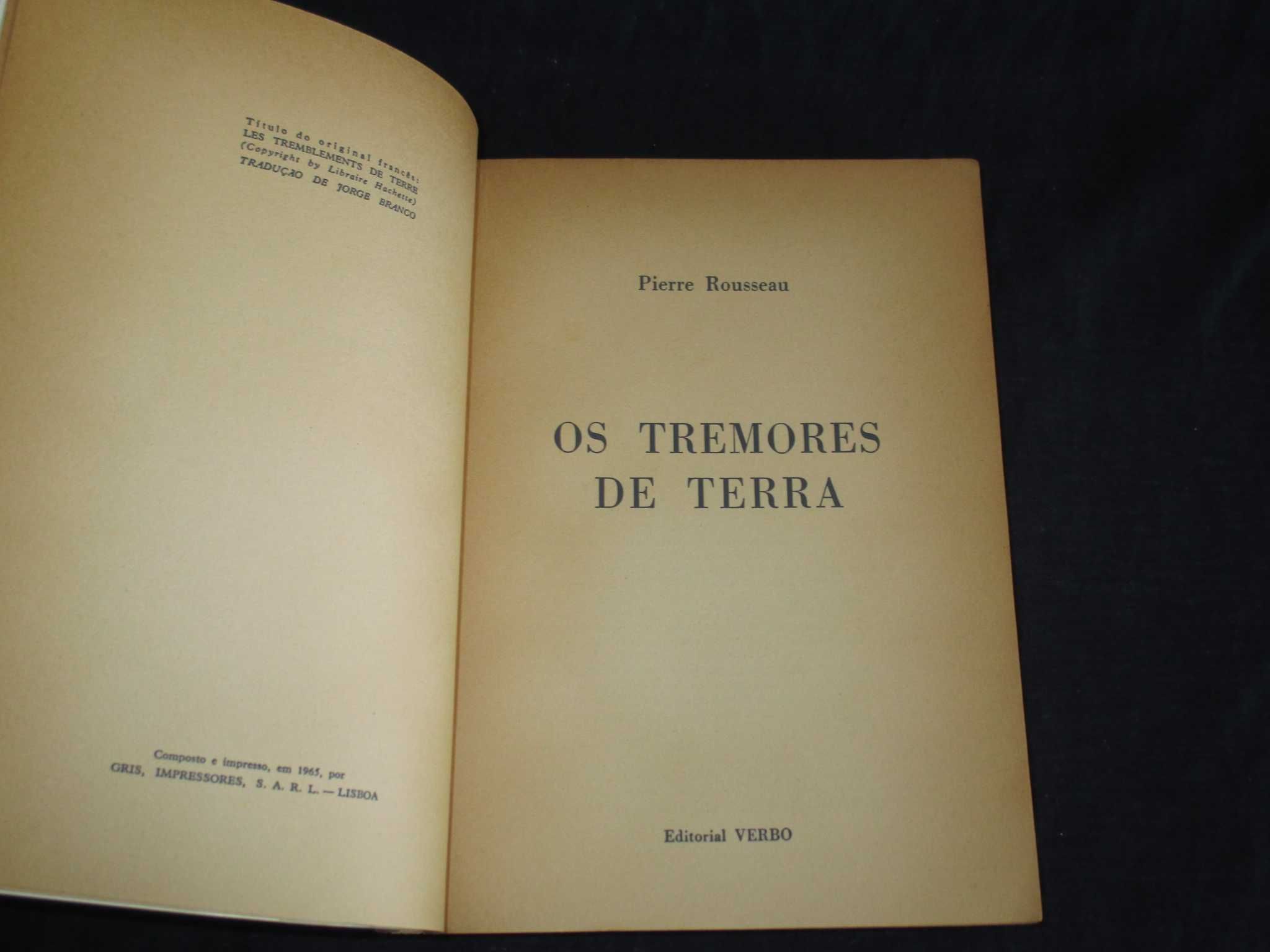 Livro Os Tremores de Terra Pierre Rousseau