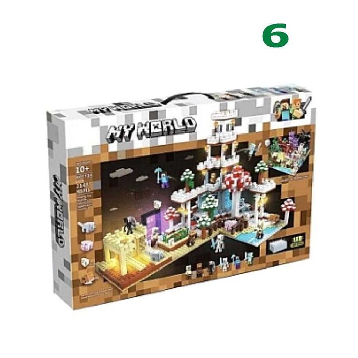 Конструктор типа Лего Minecraft Битва в пещере и Снежная деревня LED