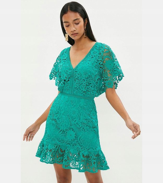 Coast 36 S Zielona Sukienka Z Gipiury Mini H17262