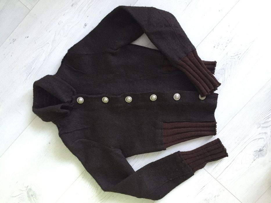 Sweter damski rozpinany Zara brązowy