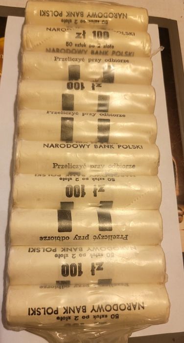 Rolki bankowe 50 szt po 2 zł- 10 rolek