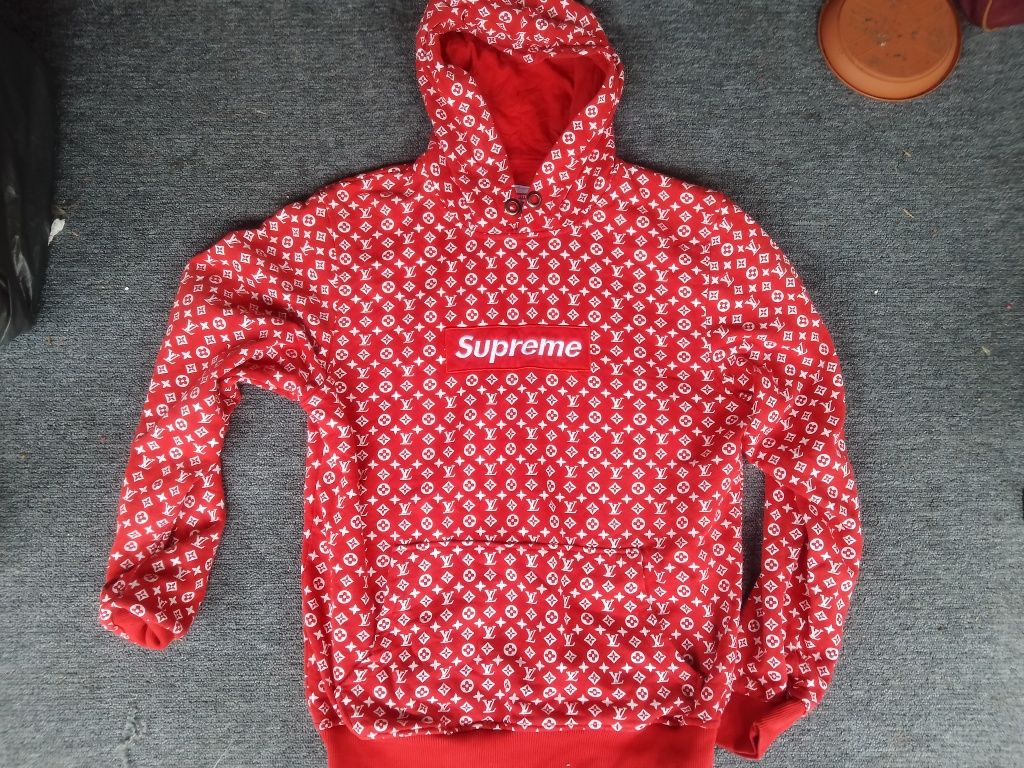 Bluza z kapturem  supreme louis vuitton