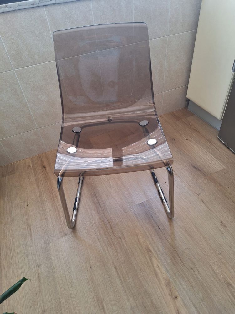 TOBIAS Cadeira, transparente/cromado (ikea) Novas