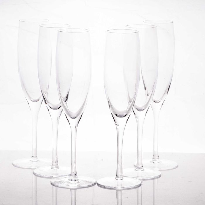 6 szt Nowe kieliszki do szampana 150ml Hand made