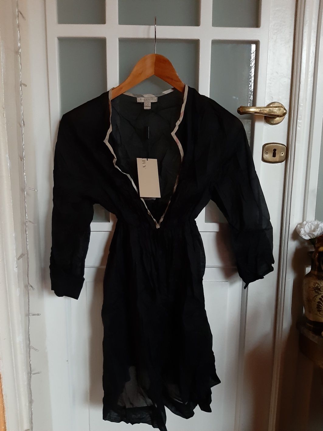 Burberry sukienka koszulka S czarna 100% oryg nr seryjny piękna prezen