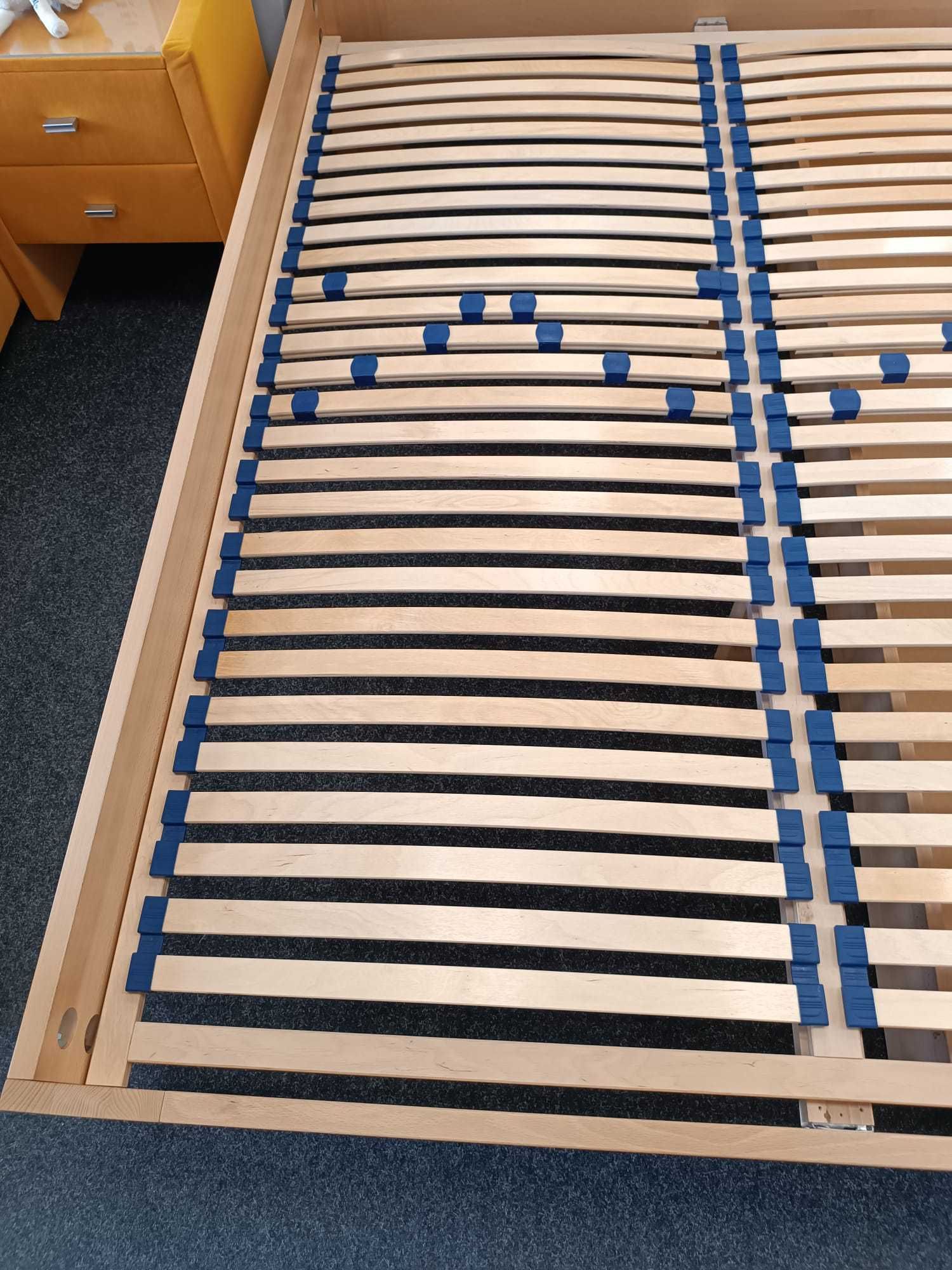 Łóżko bukowe z litego drewna 160x200, stelaż, szuflada i szafka gratis