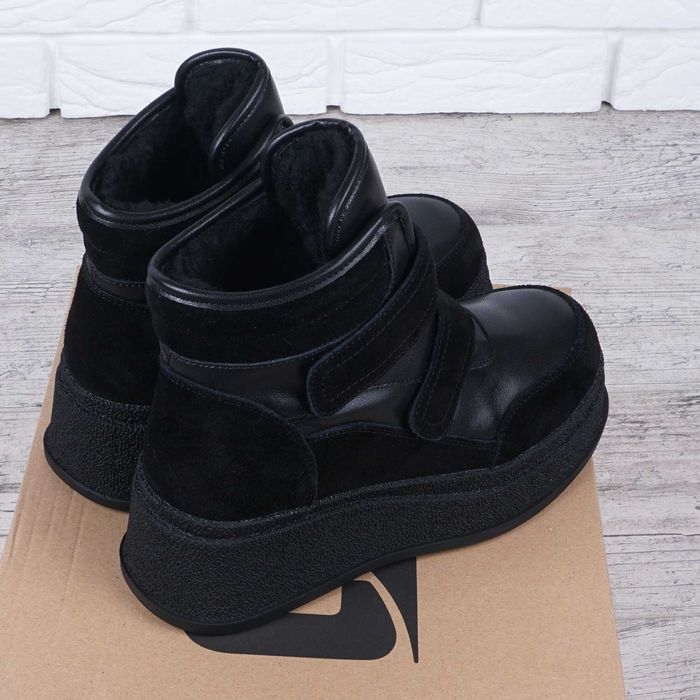 Черевики зимові жіночі натуральні шкіряні на танкетці снікери 36-41