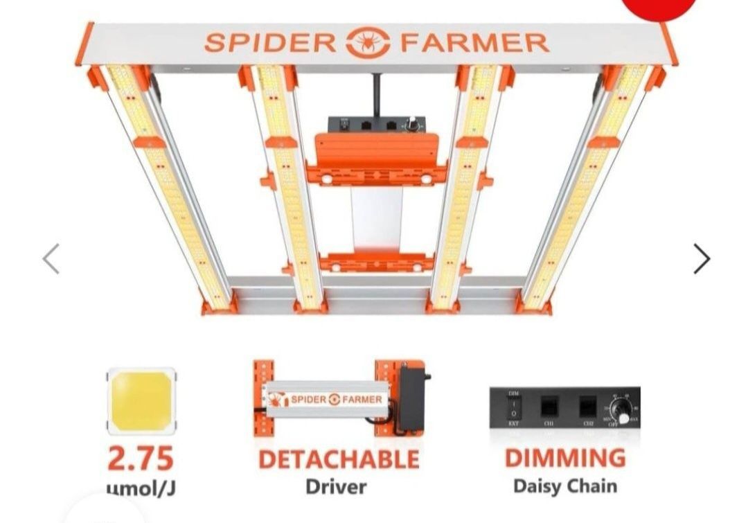 Led cultivo grow Spiderfarmer Bridgelux diodos 300w 2.75 umol