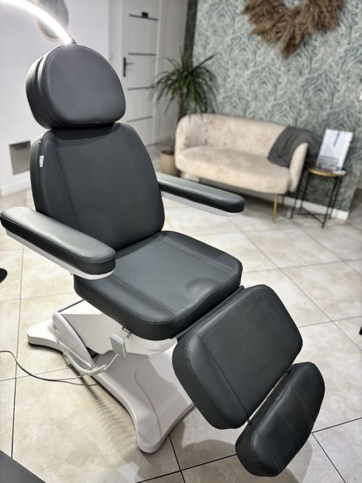 Elektryczny fotel kosmetyczny SILLON CLASSIC 4 silniki z kołyską szary