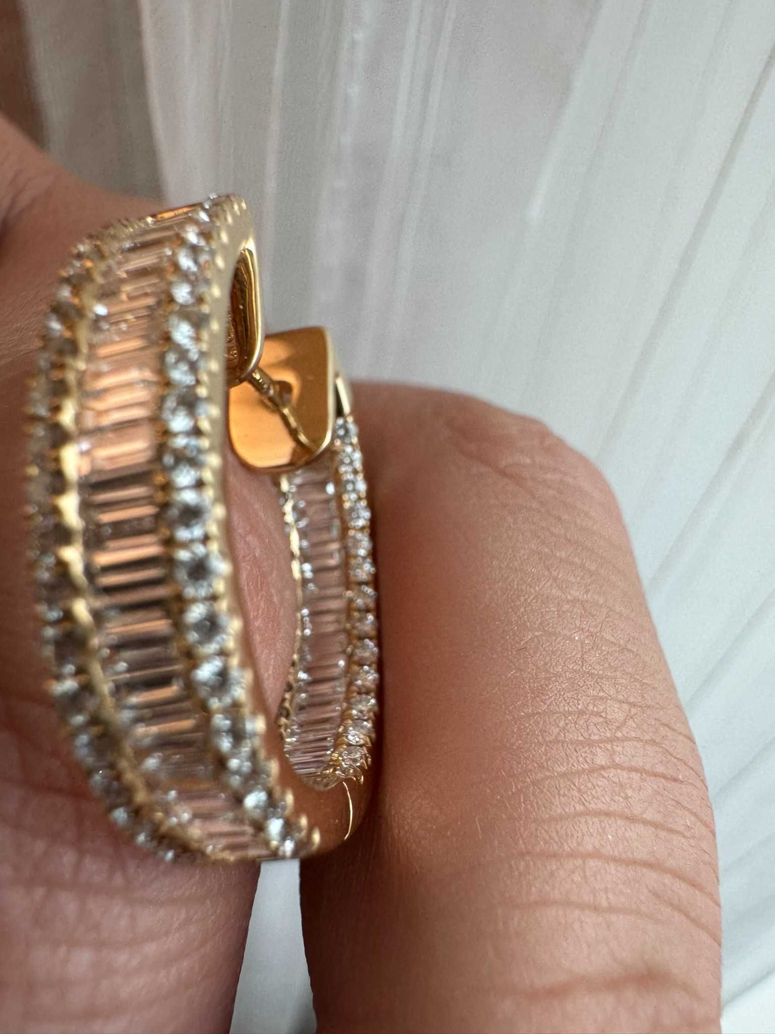 Kolczyki z naturalnymi diamentami 3.25 CT bagiety Infinity