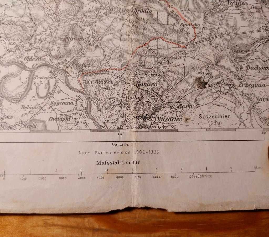 Mapa sztabowa Chrzanów i Krzeszowice 1914 Niemcy Austro-Węgry I wojna