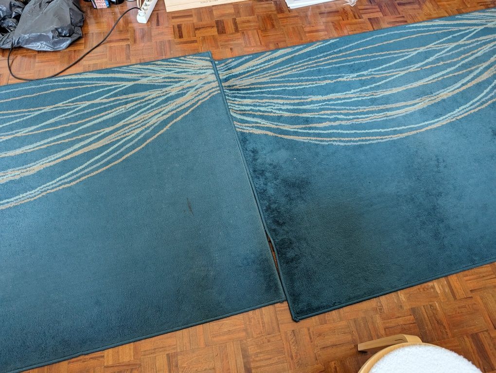Conjunto de Carpetes (2) de sala ou quarto em azul