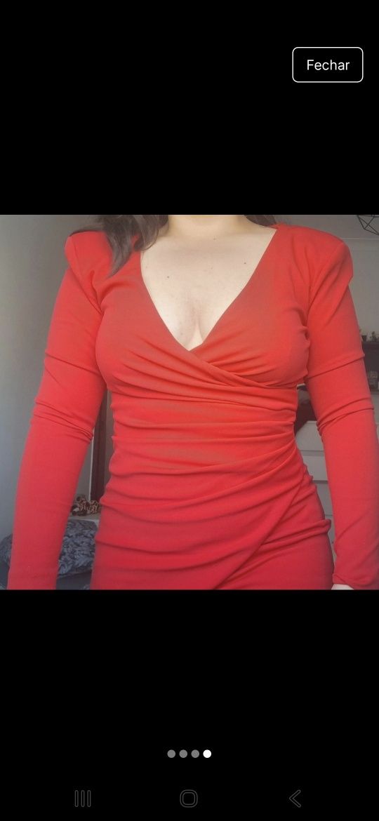 Vestido Vermelho Drapeado