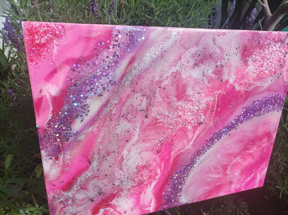 Quadro abstrato em epóxi