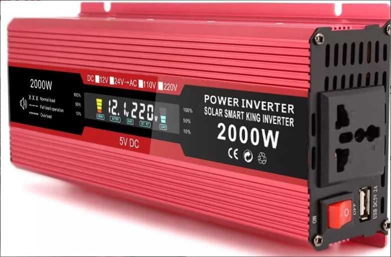 Інвертор перетворювач напруги 12 220В 2000W Solar Smart King инвертор