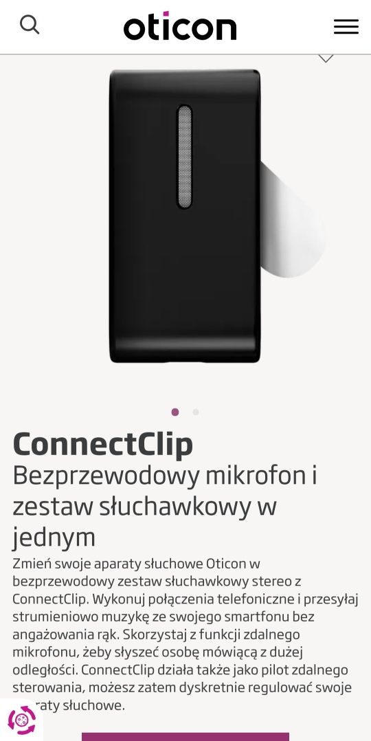 Connectclip Oticon mikrofon zdalny