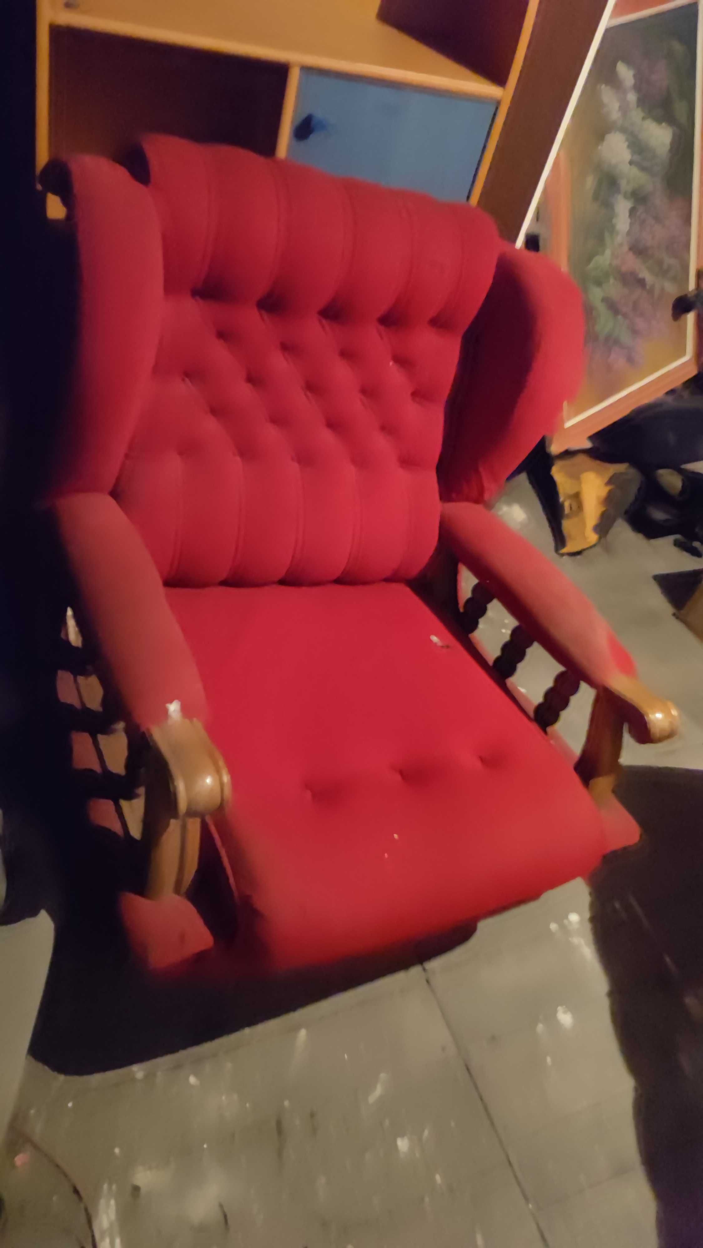 Stare czerwone stylowe fotele cena za dwa!!