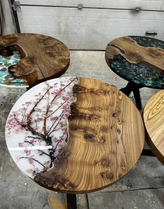 Журнальний столик із слеба та епоксидної смоли