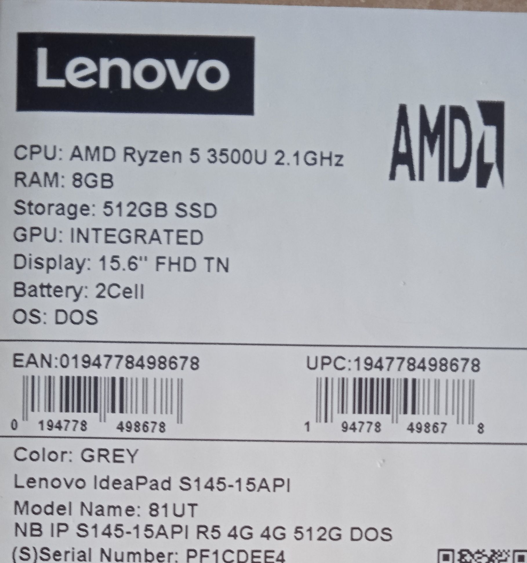 Lenovo ideapad S145 ...COM AVARIA...