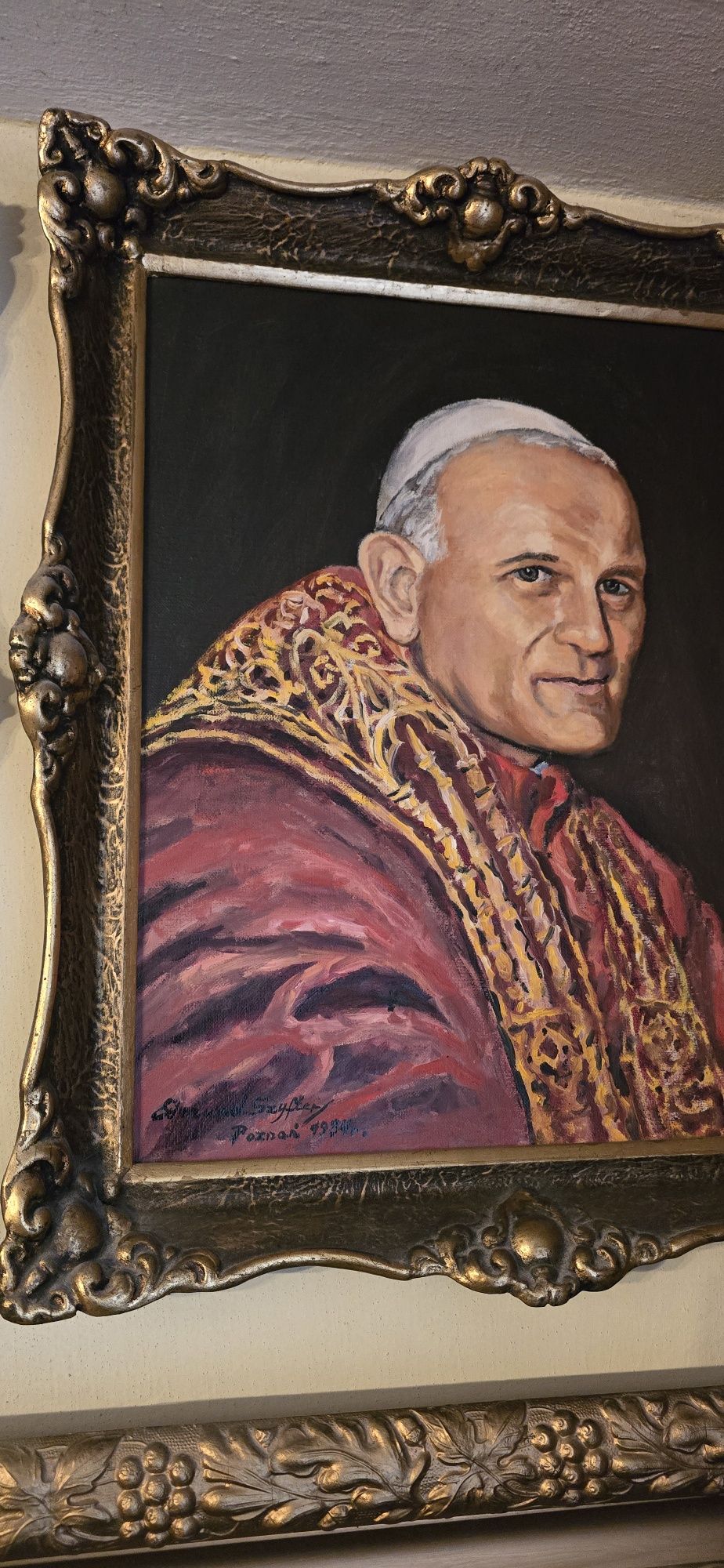 Obraz olejny w ramie  Jan Paweł II