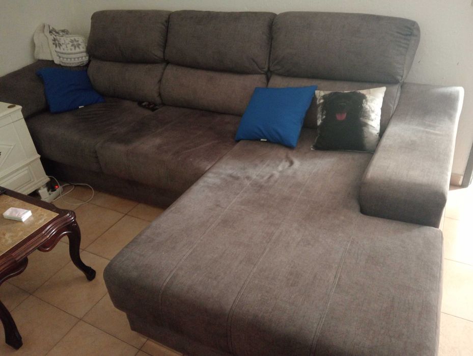 Sofá chaise cinzento