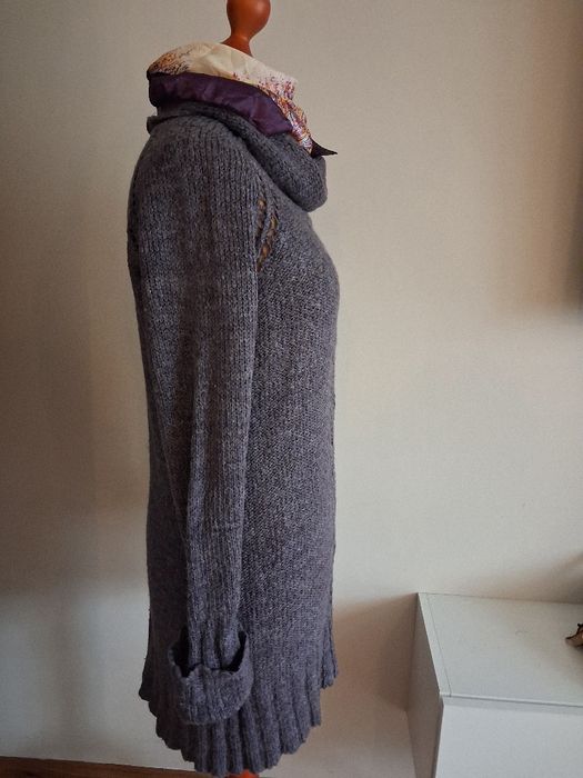 Sukienka tunika sweterkowa mocno uciagliwa F&F spokojny fiolet r uniw