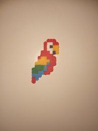 Papuga minecraft, pixelowa papuga pyssla hama