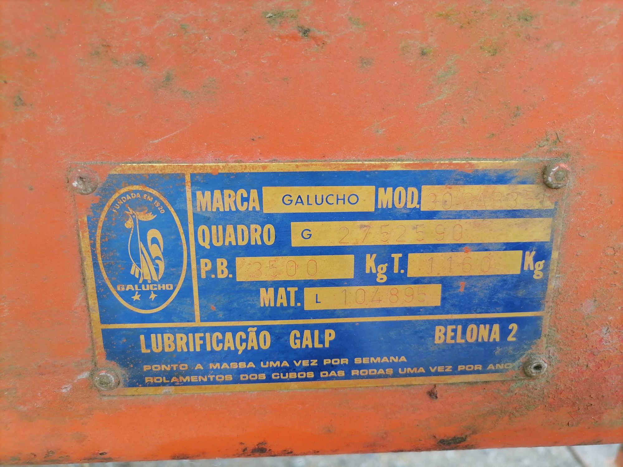 Reboque galucho 3500kg