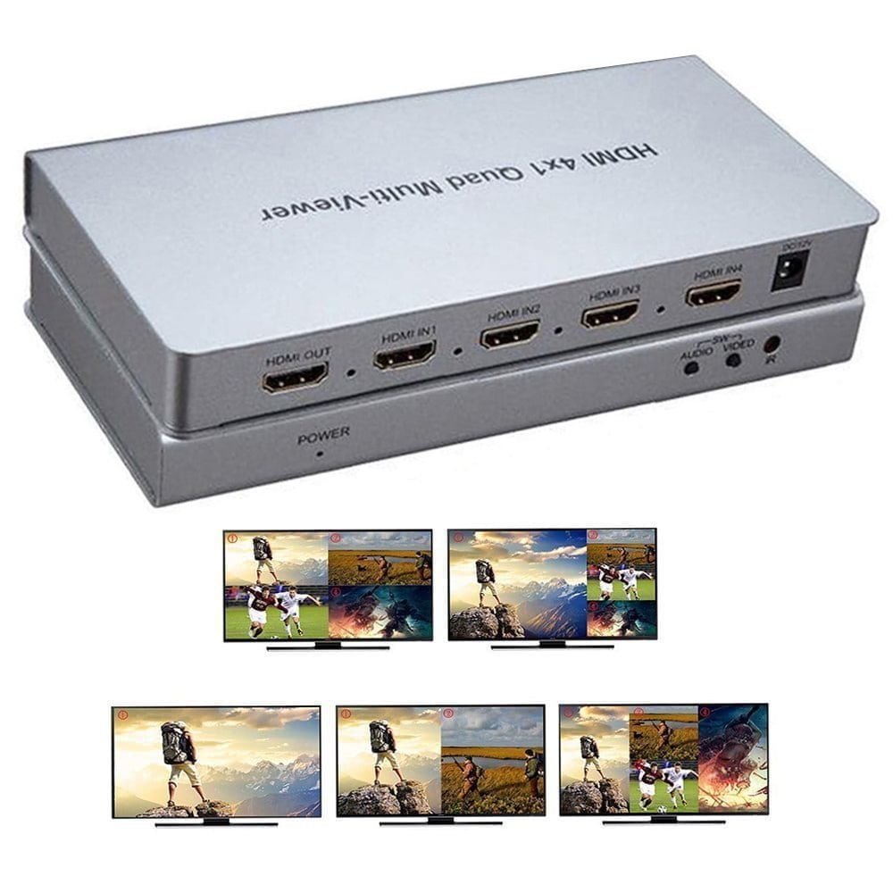 HDMI 4x1 Quad Multi-Viewer 4 obrazy na 1 ekranie SWITCH rozdzielacz